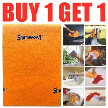 

2pcs High Quality Non-Abrasive Super Absorbent Shamwow Shammys Washing Drying Sham Towel Cleaning Wiping Rags Kitchen Tool Wow
