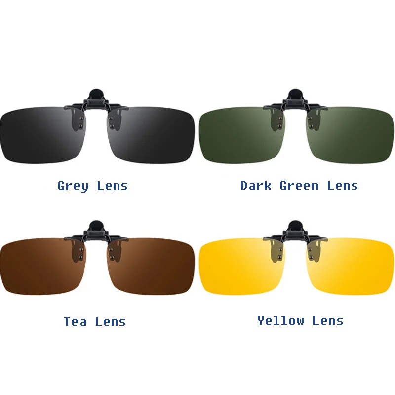 Высококачественные поляризованные солнцезащитные очки es Clip on Dark Vision Lens glass es Flip для ночного вождения стекло черное легкое анти-UVA объектив 030-001