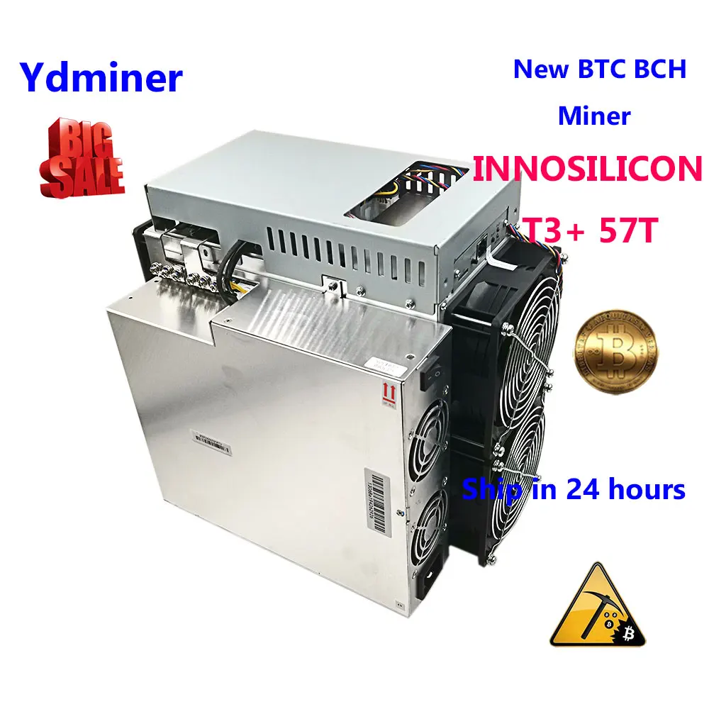 INNOSILICON T3+ 57T asic miner sha 256 3300вт новый асик майнер btc bch майнинг ферма лучше чем whatsminer m20s