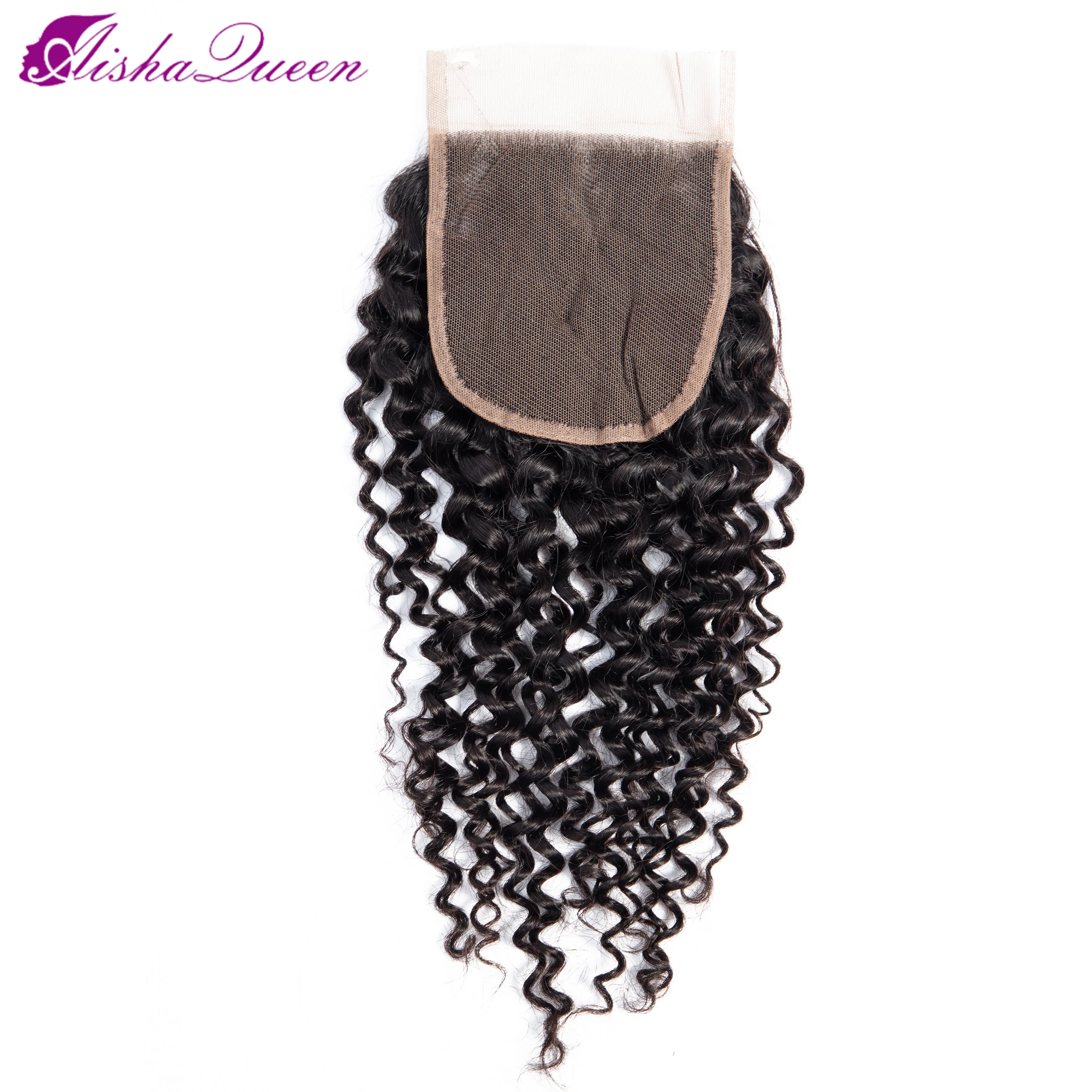«Холодное сердце» Aisha/queen hair бразильские пряди кудрявых волос с закрытием не Реми человеческие волосы плетение пучки волос с 4x4 кружева Закрытие могут быть окрашены