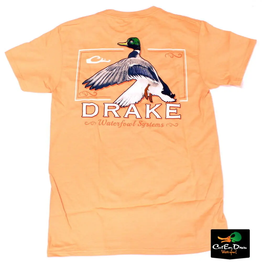 

NEW DRAKE WATERFOWL SOUTHERN COLLECTION RISING DRAKE S/S T-SHIRT MELON MEDIUM 2019 New Arrival Men T Shirt New