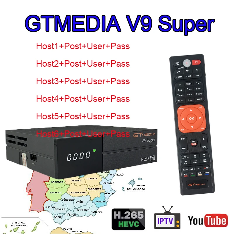Freesat V9 супер стабильный спутниковый ресивер поддерживает 2 года Испания cccam встроенный wifi 1080P DVB-S2 спутниковый декодер GTMEDIA V9