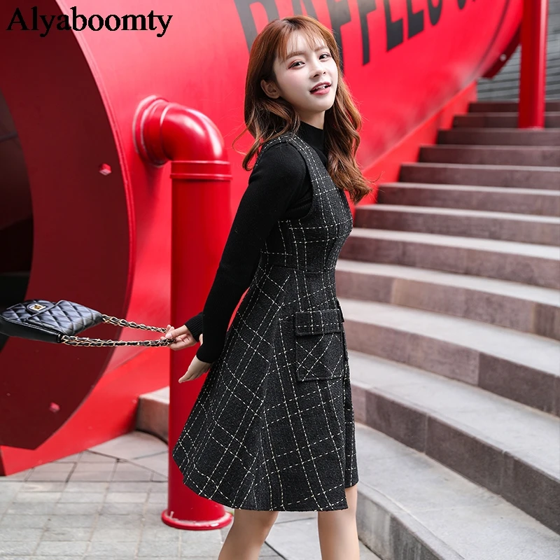 Autumn Winter Women Warm Mini Dress 