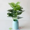 Plantas artificiales Monstera de estilo nórdico, accesorios de decoración para el hogar, dormitorio, decoración para sala de estar, 18 tenedores, 49cm ► Foto 1/6