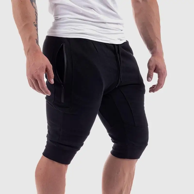 black casual shorts New Men's Summer Workout Shorts Drawstring Joggers 3/4 Knee Length Cotton Sport Running Homme Bermuda Casual Short Sweatpants best casual shorts for men