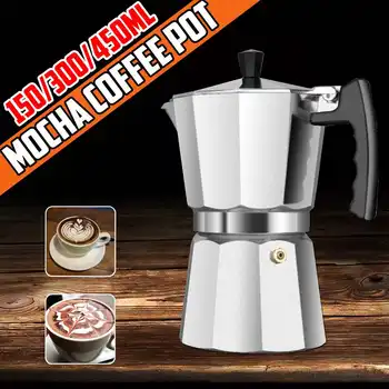 

Aluminum Coffee Maker Mocha Espresso Percolator Pot Durable Home Office Durable Espresso Maker Practical Moka Coffee Pot
