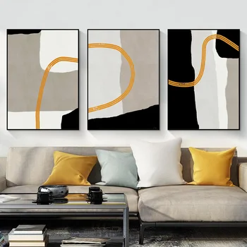 

Abstract Multi Colors Block Wall Art Canvas Painting Poster and Print Pictures for Living Room Home Bedroom Interior Decoration