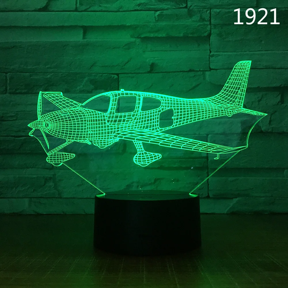 Model 2 Модель самолета USB 3D светодиодный ночной Светильник Иллюзия Lampara самолет детский подарок прикроватный светильник - Испускаемый цвет: Model 2
