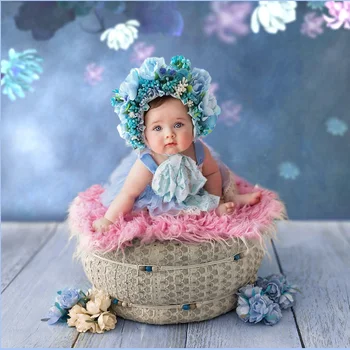 

Round Studio Props Photography Basket Birthday Frame Baby Newborn Exquisite Shower Gift Foam Cotton Gift Styling Small