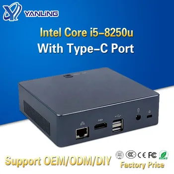 

Yanling Newest 8th Gen Intel i5 8250u Quad Core Mini PC 4K UHD Graphics 620 HTPC TV Box Micro Pocket Computer With Type-C port