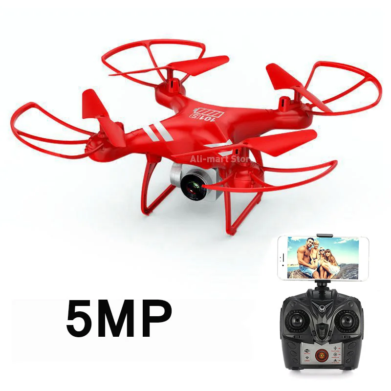 KY101S Радиоуправляемый Дрон wifi FPV с широкоугольной HD камерой, удерживающий высоту Безголовый Радиоуправляемый квадрокоптер Дрон с большим временем полета VS JJRC H37 - Color: Red 5MP camera