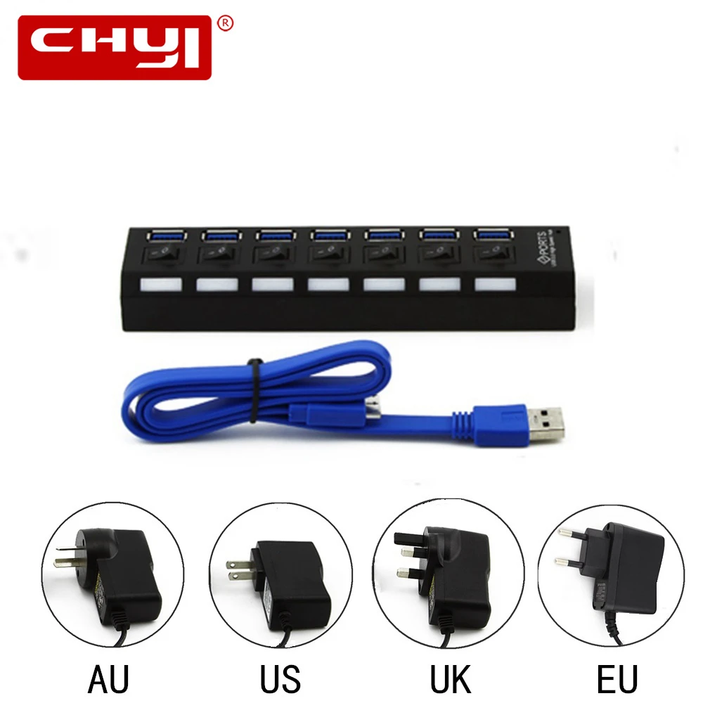 Usb хаб 3 0 высокоскоростной концентратор адаптер Мульти USB разветвитель 7 портов