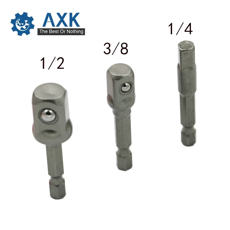 3 шт хром-ванадиевая сталь адаптер с хвостовиком для 1/" 3/8" 1/" удлинительные Сверла Набор шестигранных бит электроинструменты DT167