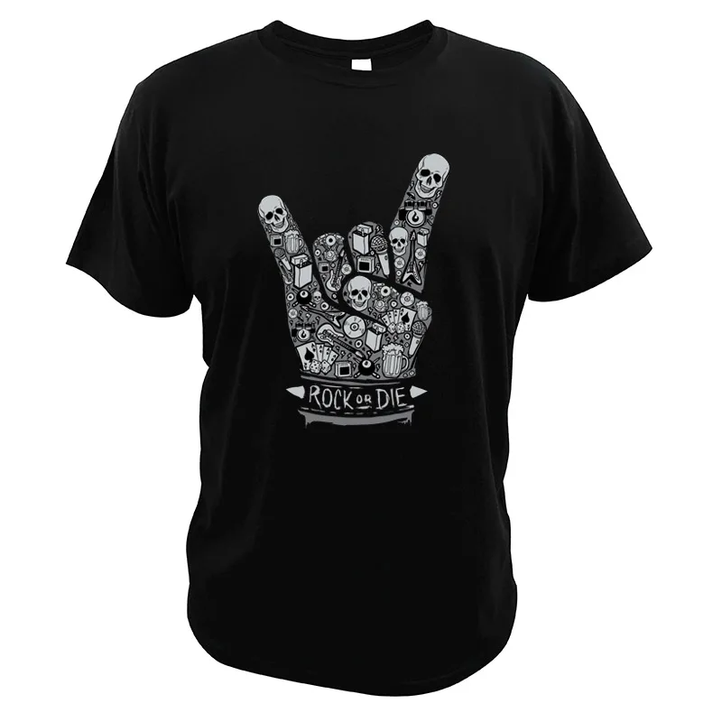 Мужская Футболка Rock Or Die рок-гитара Череп пивные игральные карты кости топы