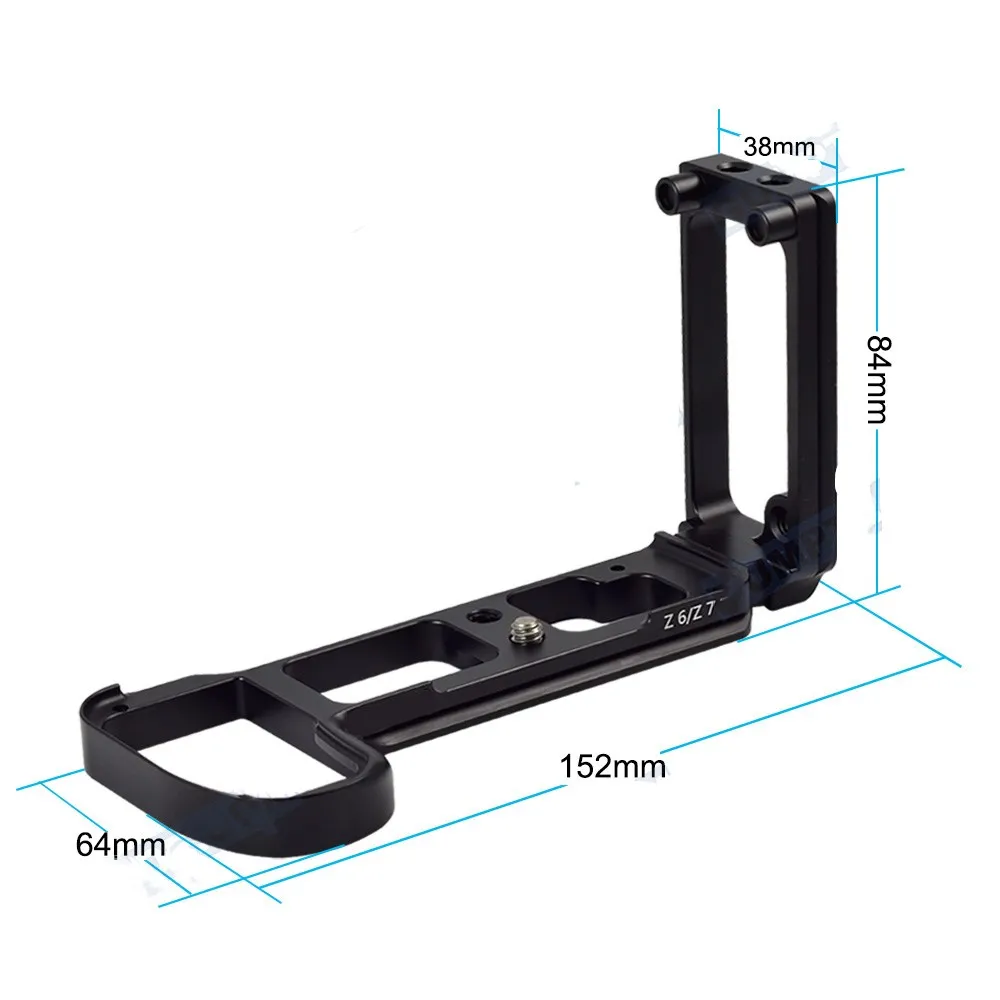 ADPLO Z6 Camera L-Bracket for Nikon Z6 & for Nikon Z7 Camera w/ Arca-Type Quick Release plate vertical or horizontal