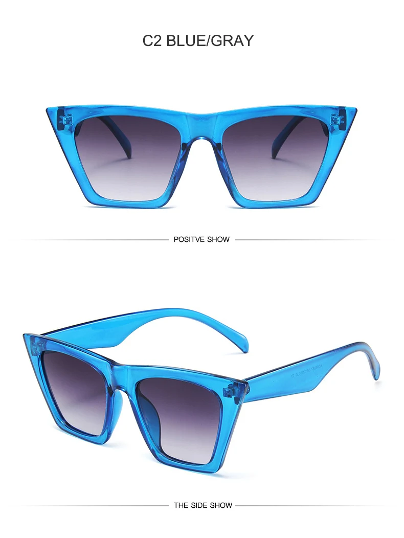 OEC CPO New Fashion Cat Eye Sunglasses Women Fashion Brand Designer Sun Glasses Female Trend Shades Brown Eyewear UV400 O947