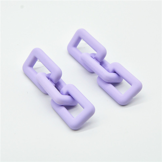 Simple Solid color Acrylic Chain Drop Earrings For Woman Fashion Korean exaggeration Big earrings Gift Jewelry  2022