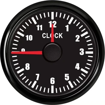 

Waterproof Clock Gauges Red Backlight Instrument Panel Hour Meters 0-12Hours Show Clock Meters for Car Boat Yacht