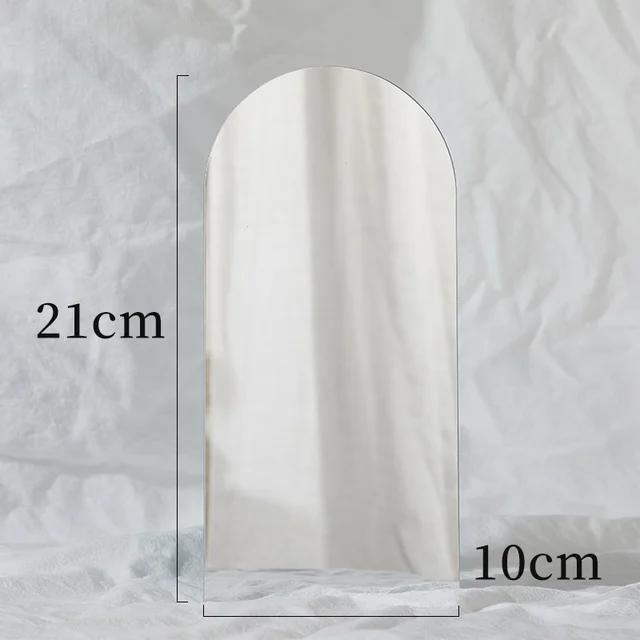 Acrylic Mirror Board Cosmetics Photography Backdrops Birthday Room Decoretiong Ornaments Photograthy Props for Photo Studio Arch   21x10cm