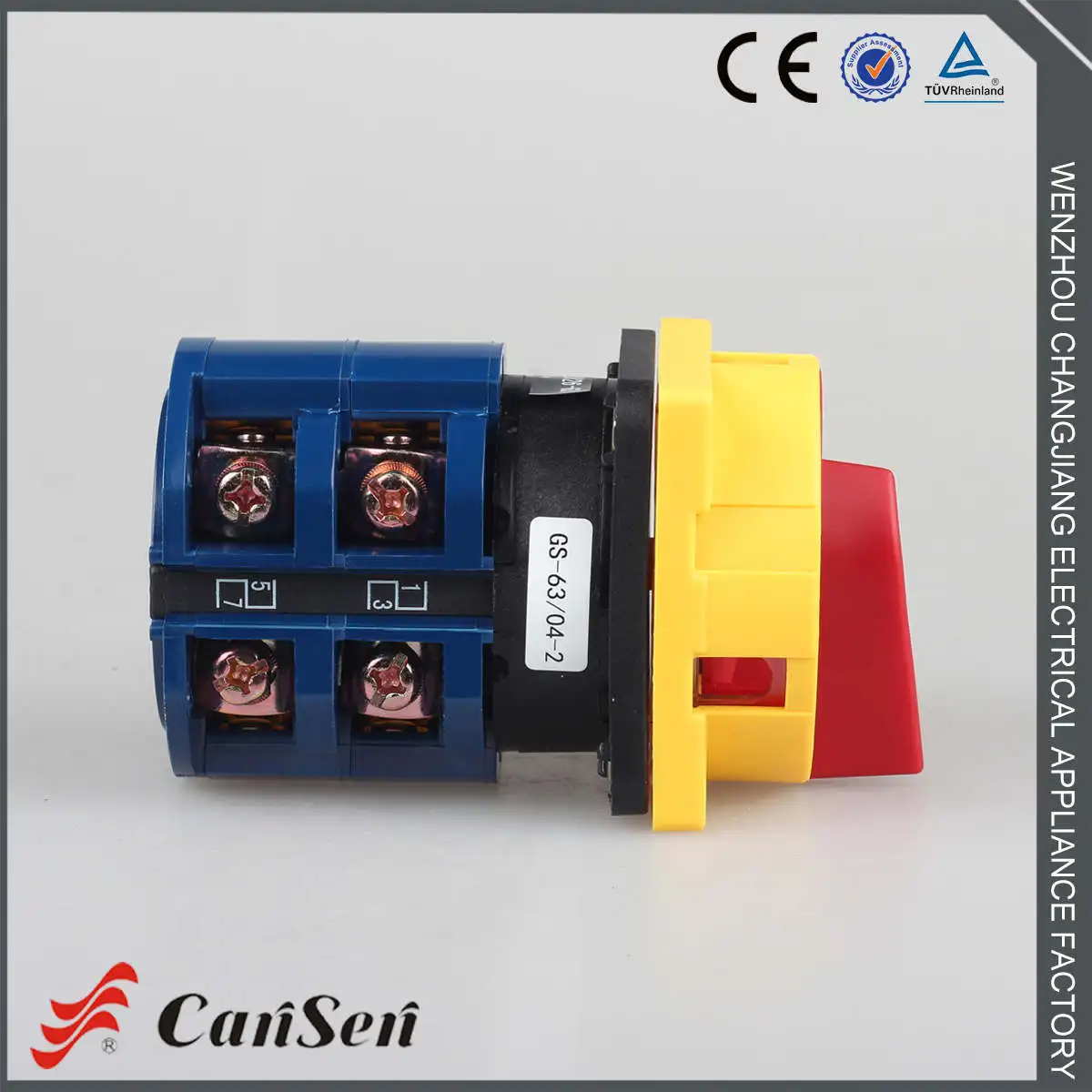CANSEN C42 Ith 63A навесной замок поворотный кулачковый переключатель ВЫКЛ-ВКЛ 0-1 2 положения 4 полюса 8 терминалов выключатель питания