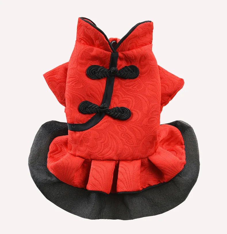 Новинка Платье на пуговицах для домашних животных четыре сезона костюм собаки в