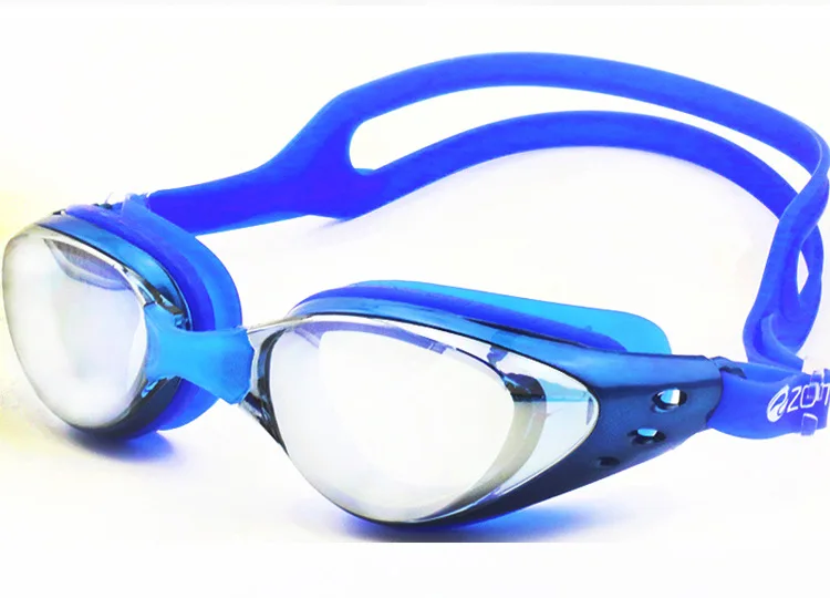 Очки для плавания ming, для мужчин и женщин, анти-туман, УФ, для плавания, спортивные очки с ушной затычкой, профессиональные, для взрослых, водонепроницаемые очки для плавания, гальванические - Цвет: Синий