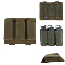 Тактический Molle тройной журнал сумки военный пистолет клип маленькая сумка Glock сумочки для аксессуаров для военной охоты стрельба