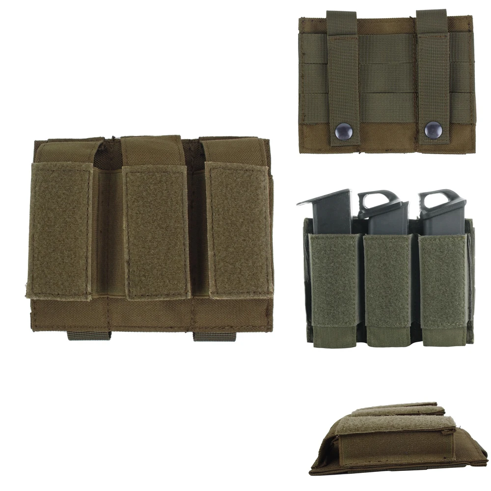 Тактический Molle тройной журнал сумки военный пистолет клип маленькая сумка Glock