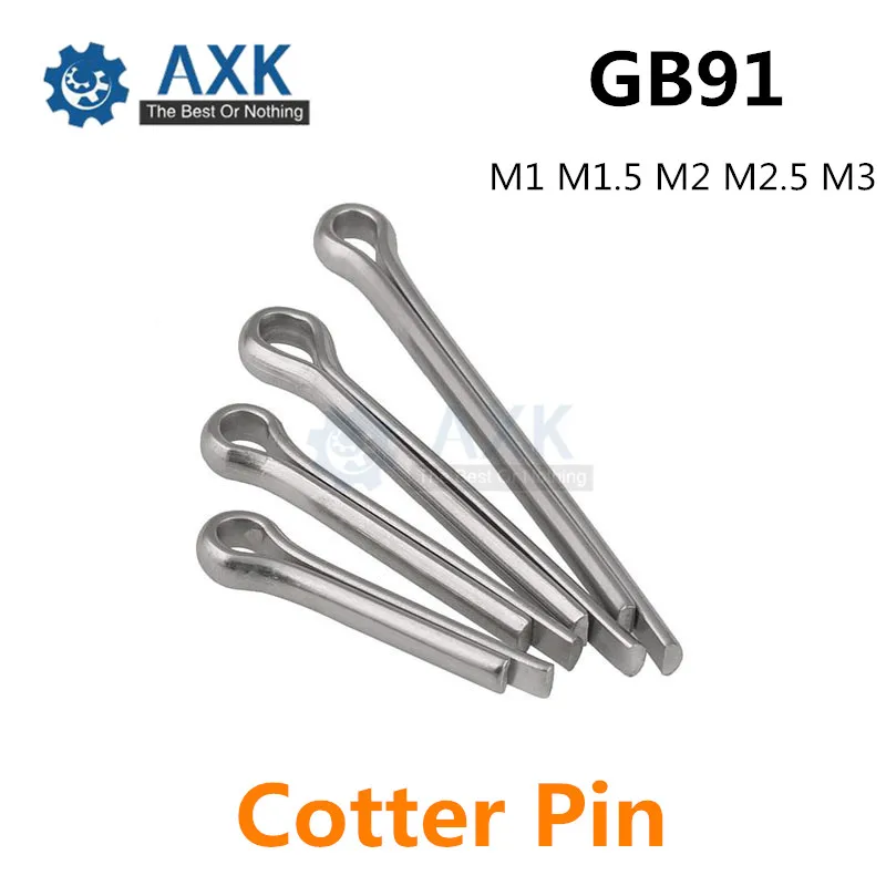 

20/50Pcs M1 M1.5 M2 M2.5 M3 GB91 304 Stainless Steel Cotter Pin DT