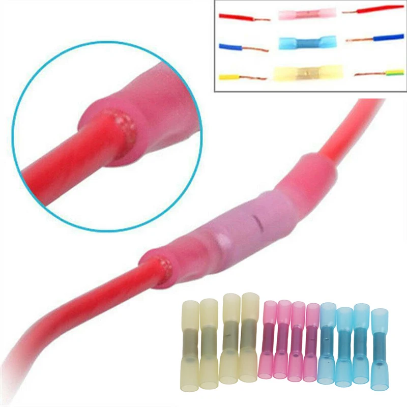 200pcs Waterproof Shrink Connectors Crotch Connector Shock Connector Shrink Hose Assortment
