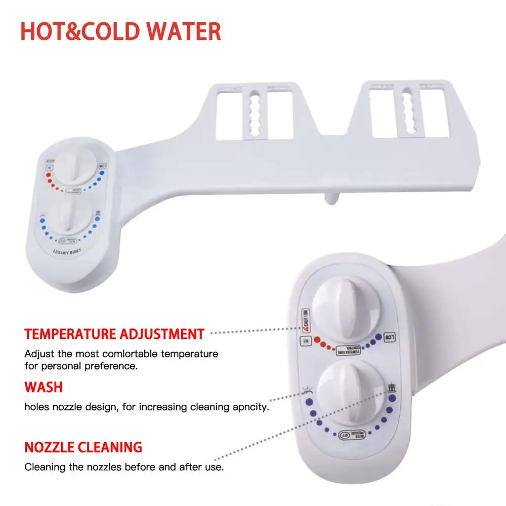 and Self-Cleaning Retractable Nozzle Fitting Body Easy to Install Single Nozzel Bidet with 8mm