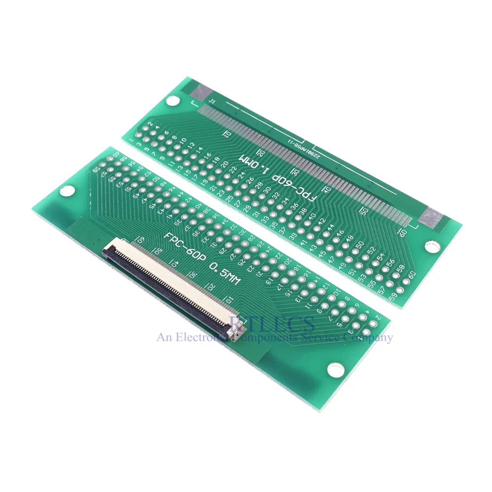 

200 pcs DIY 60 PIN 0.5mm FFC FPC Connector adapter to 2.54mm Space 1' pitch through hole DIP PCB adapter solder