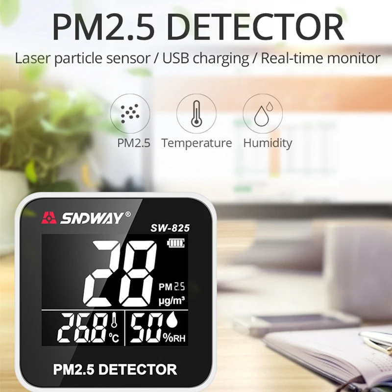 Sndway Pm 2,5 монитор качества воздуха цифровой Pm2.5 детектор W/Влажность/температура анализатор газа внутренний/наружный измеритель качества воздуха