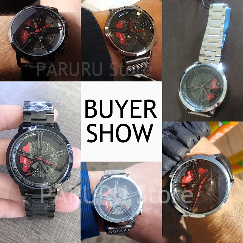 Car Wheel Rim Hub Men Watch SANDA Sports Male Quartz Sliver Stainless Steel Leather Wrist Watches Waterproof Relogio Masculino