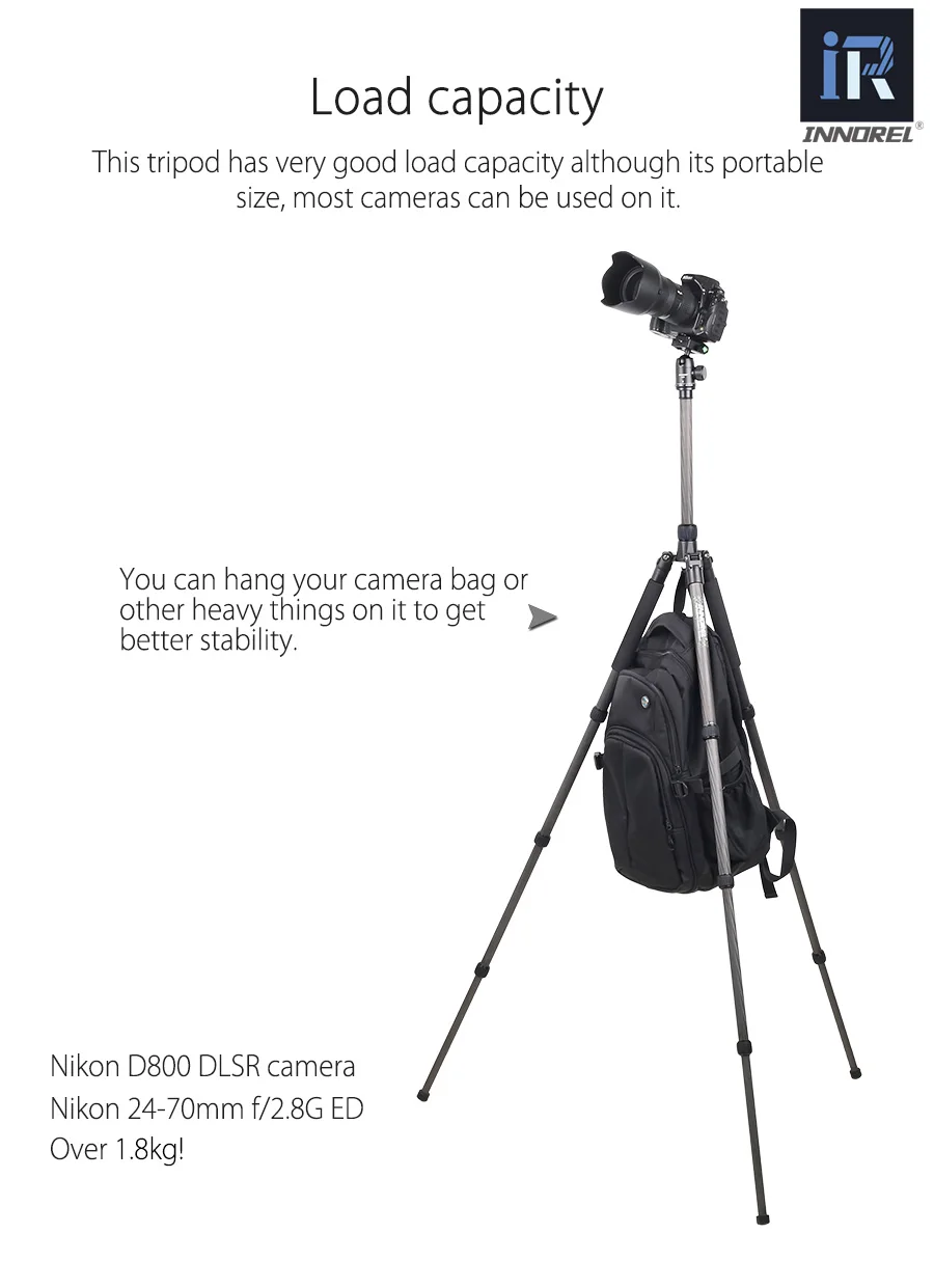 INNOREL NT40C Профессиональный СУПЕР карбоновый штатив для цифровой DSLR камеры сверхмощный стенд двойной панорамный шаровой монопод