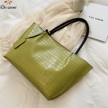 

DORANMI Crocodile Pattern Handbag Women's Bags 2020 Luxury Brand Designed Big Totes Female Leather Shoulder Bag Bolso CBB292