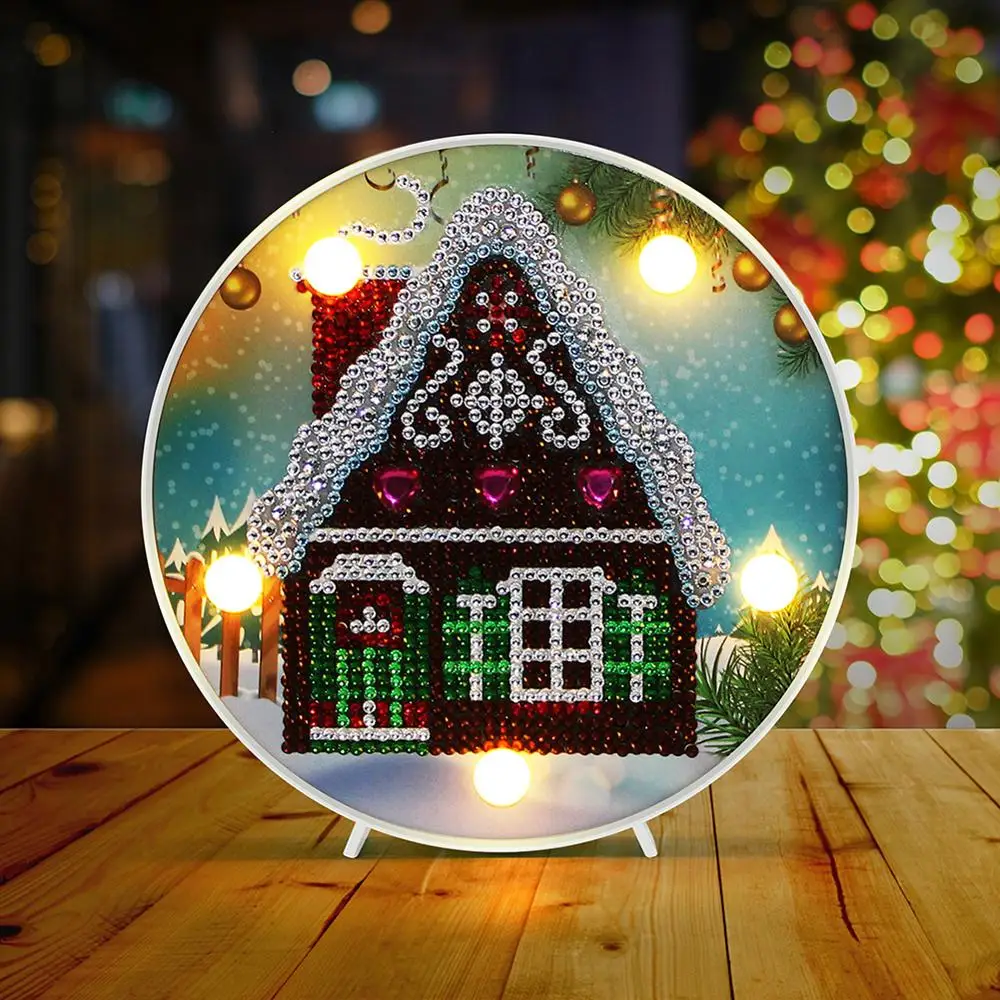 5D DIY алмазная живопись светодиодный светильник Рождественское украшение для дома Дед Мороз Рождество Счастливый год украшение домашний декор