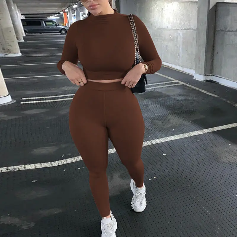 

Modish Female Fashion Style 10 Colors Long Sleeve O Round Neck Fall Length Pants Autumn Winter Two Pieces Tracksuit Women