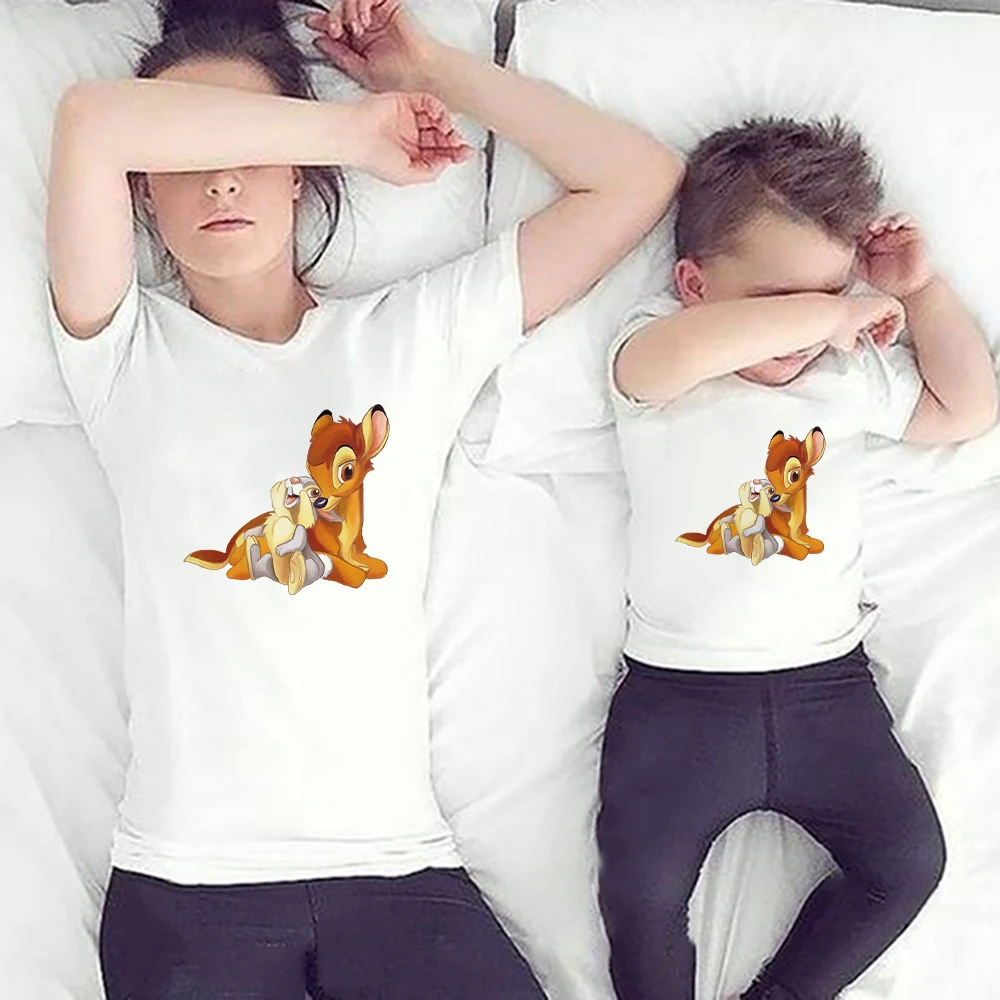 ファッション家族マッチング服ママと私服ディズニーバンビ鹿ウサギサンパー子供tシャツ大人ユニセックスtシャツ 家族お揃いコーデ Aliexpress