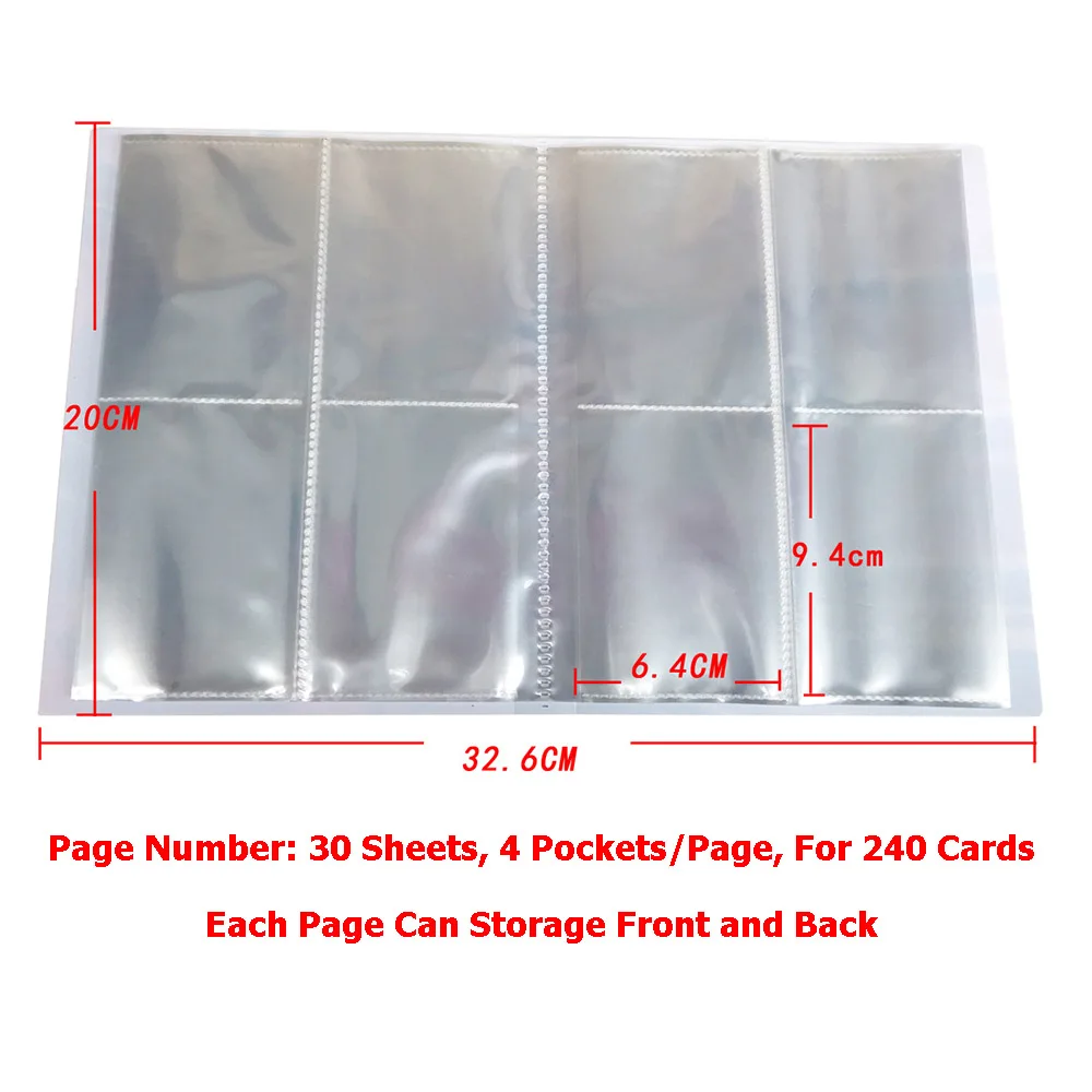 240pcs Cards Holder Album Toys For Novelty Gift Large Capacity Pokemon Cards Book Album Book Top Loaded List Playing Card BC0230 (22)