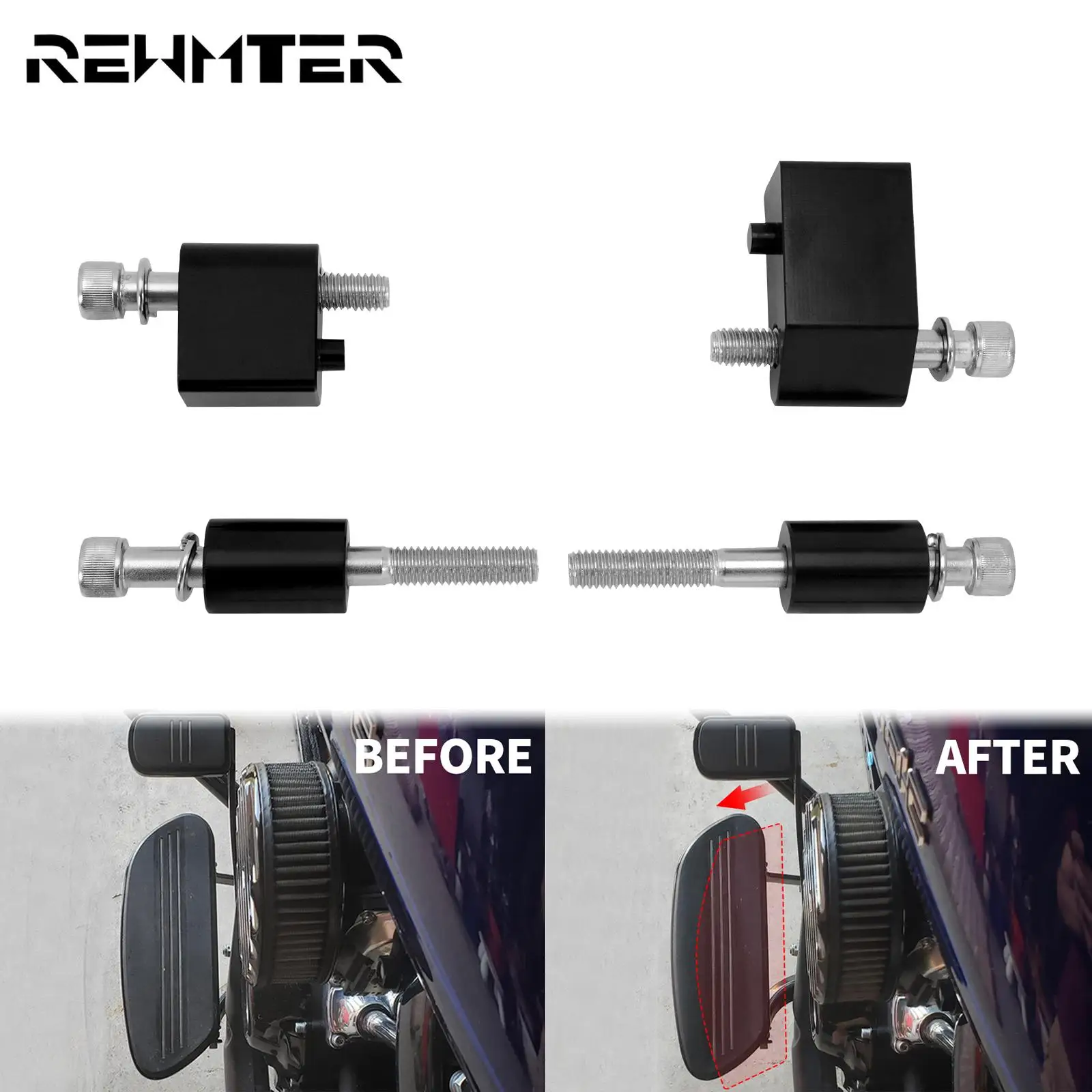 Moto Driver Floorboard Extension Spacer 1-1/4 ''Kit Nero Per Harley Touring Road Street Glide Flht 09-21 Fl Trikes 09-13