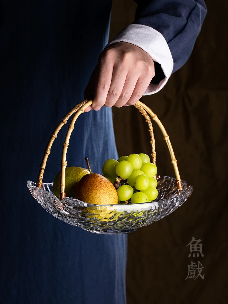 La Glace et l'Âme brûlante. (Yuki Mamoru) Panier-de-fruits-en-verre-japonais-plat-de-collation-salon-rangement-domicile-bo-te-bonbons-Table