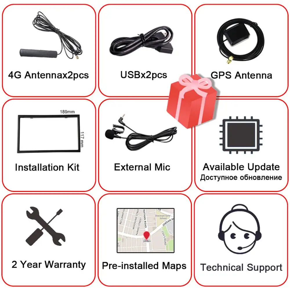 Универсальный 7 дюймов двойной Din Android10 автомобиль радио GPS Navi Carplay Android