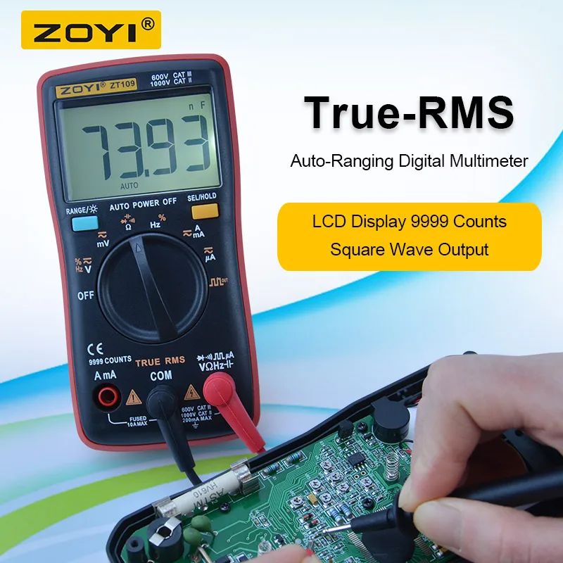 Портативный мультиметр ZOYI ZT109 9999 отсчетов светодиодная подсветка большой
