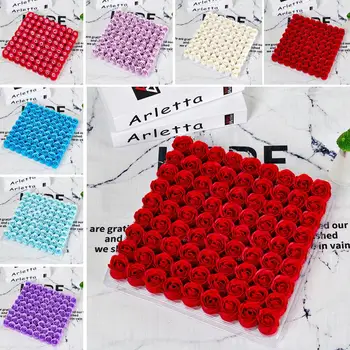 

81Pcs Simulation Rose Floral Bath Soap Scented Flower Artificial Decoration Christmas Gifts Women Valentines Gift
