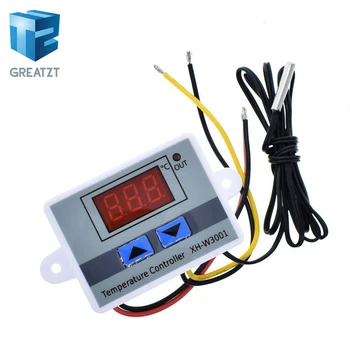 

GREATZT 10A 12V 24V 220VAC Digital LED Temperature Controller XH-W3001 for Arduino Cooling Heating Switch Thermostat NTC Sensor