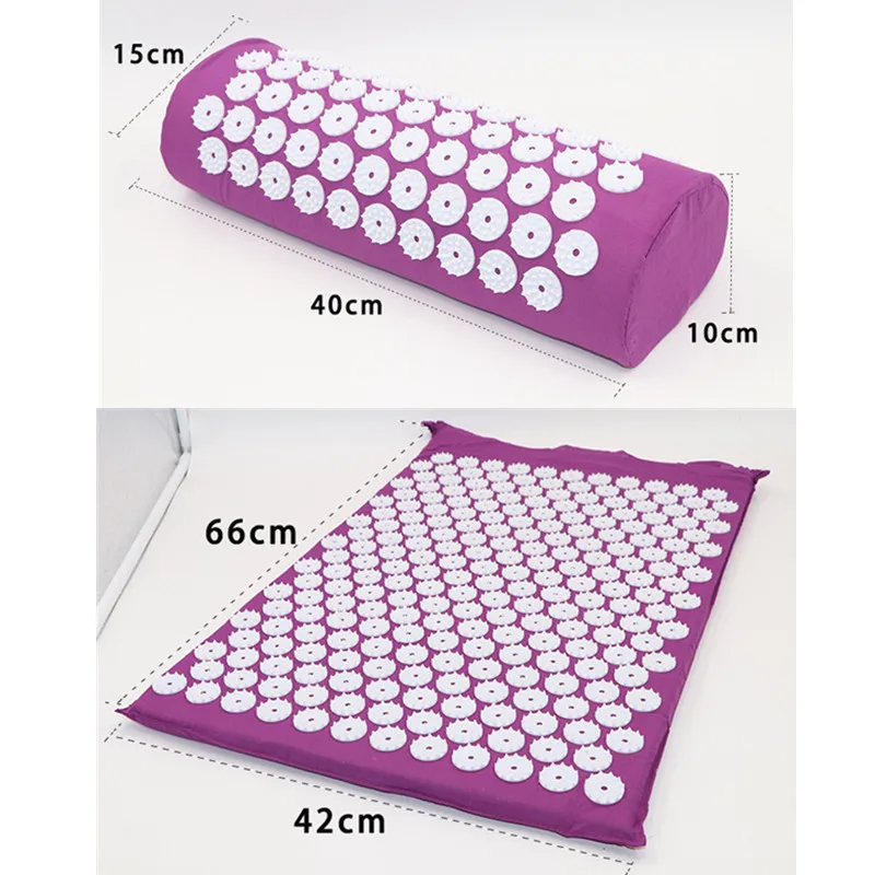 Massager Yoga Mat Massage Pillow Cushion Acupressure Relieve Stress Body Neck Back Pain Spike Mat Pain Relief Muscle Relaxation