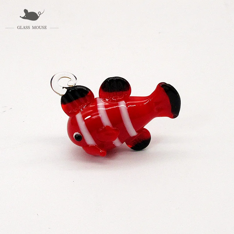 

Wholesale custom Handmade Murano glass Clown fish ornament Pendant Home Aquarium decor NIPPON STYLE Mini Cartoon animal Figurine