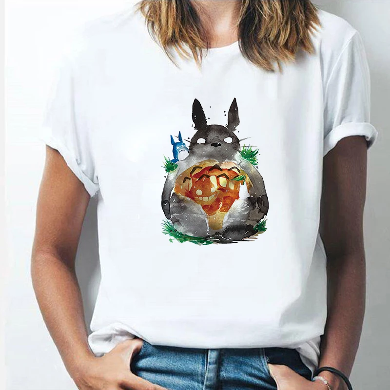 Футболка LUSLOS в стиле Харадзюку женская футболка с рисунком Studio ghioli Totoro Miyazaki Ullzang