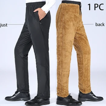 

Winter Thickened Windproof Waterproof Pants Men Outdoor Sports Climbing Soft Shell Insulated Elastic Warm Snowboard Skiing Pants